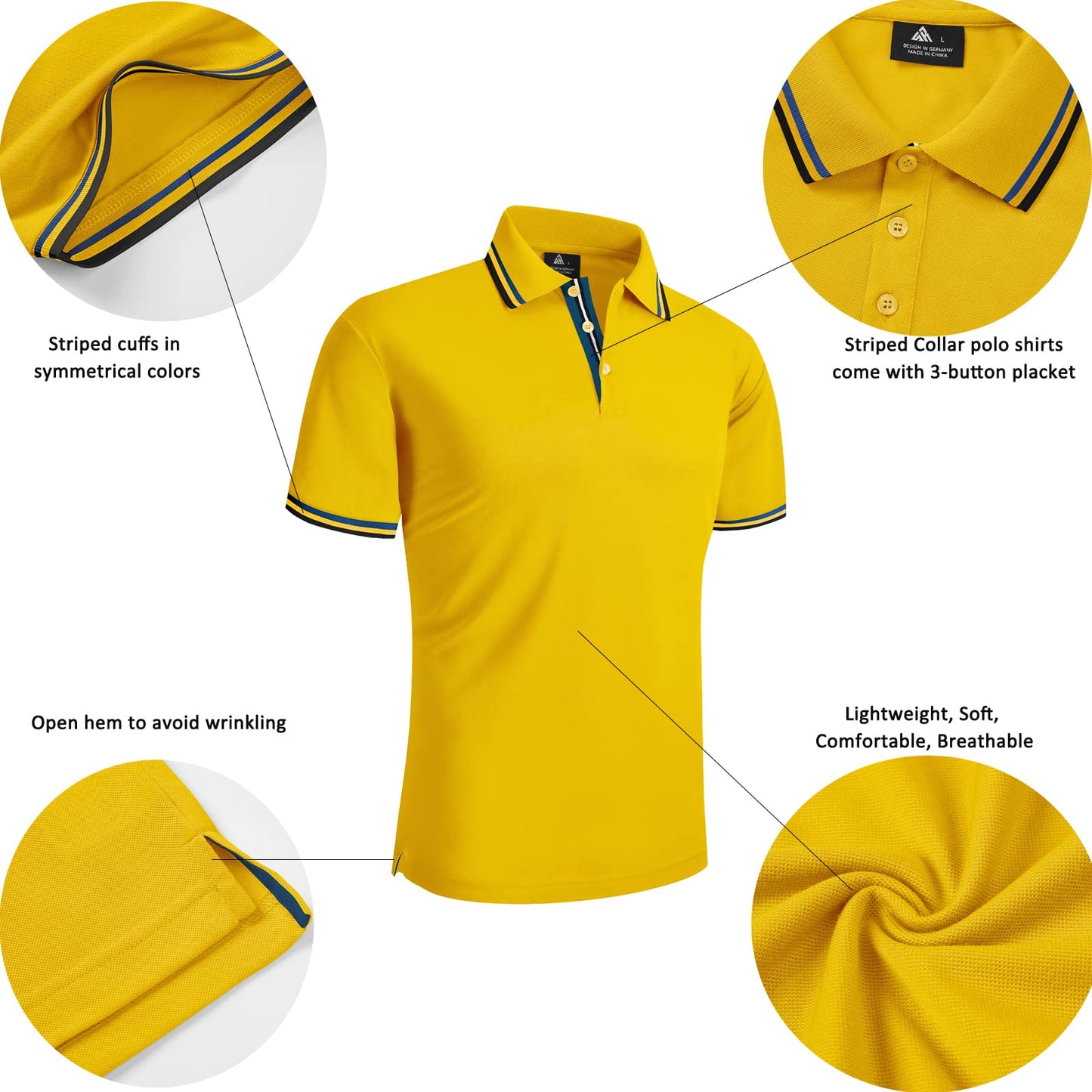 Personalised Yellow Polo T Shirts with Your Logo