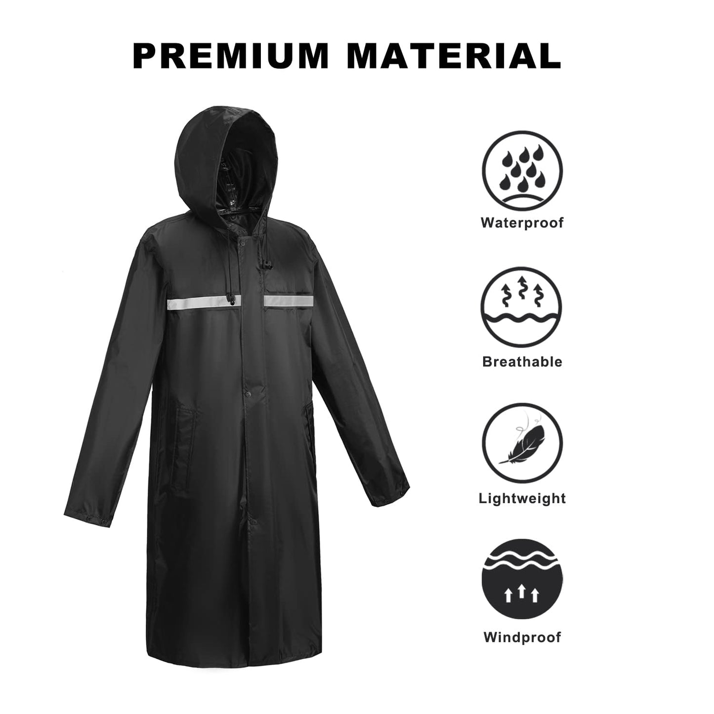 custom long rain jackets with hood