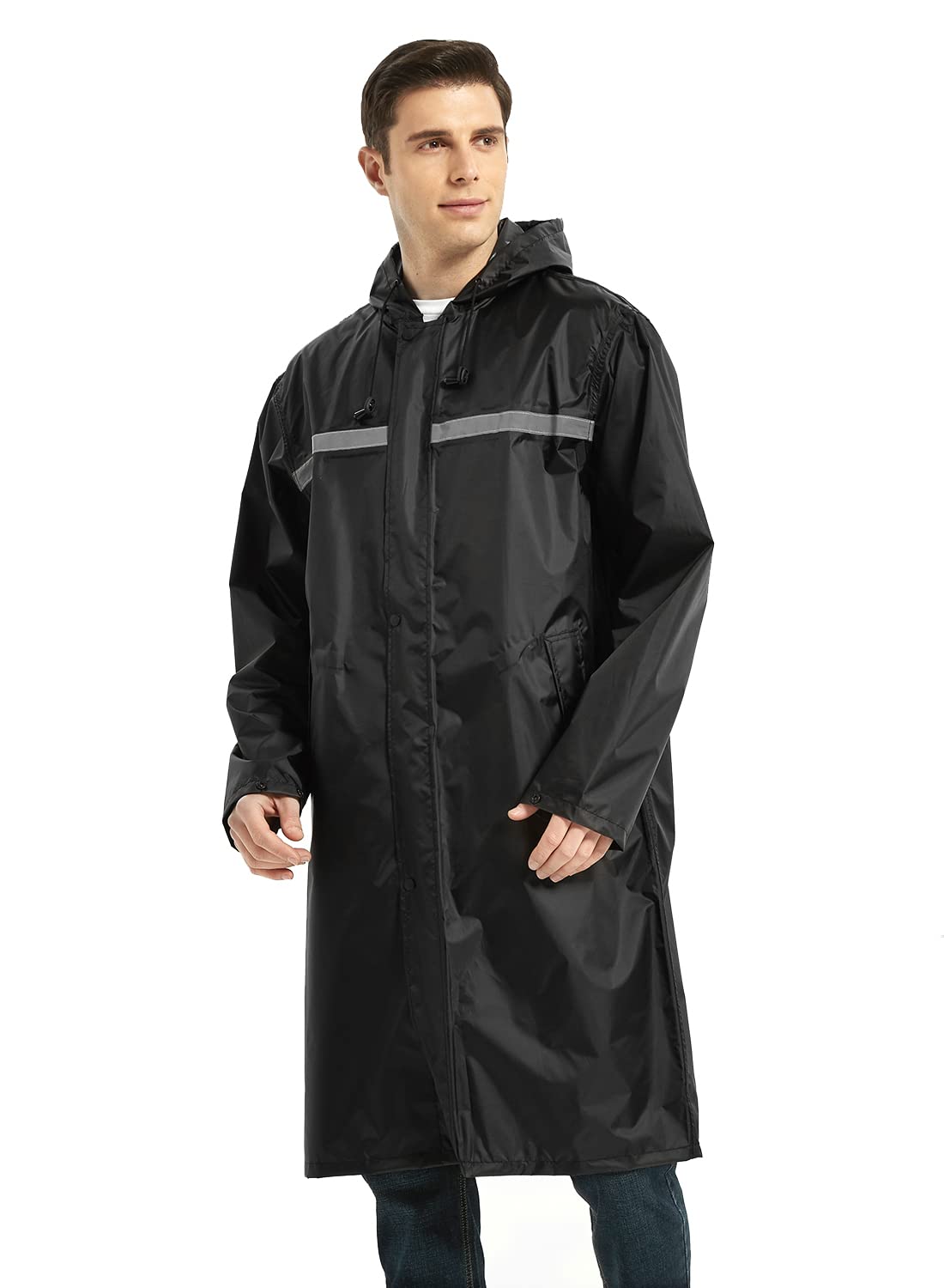 custom long rain jackets with hood