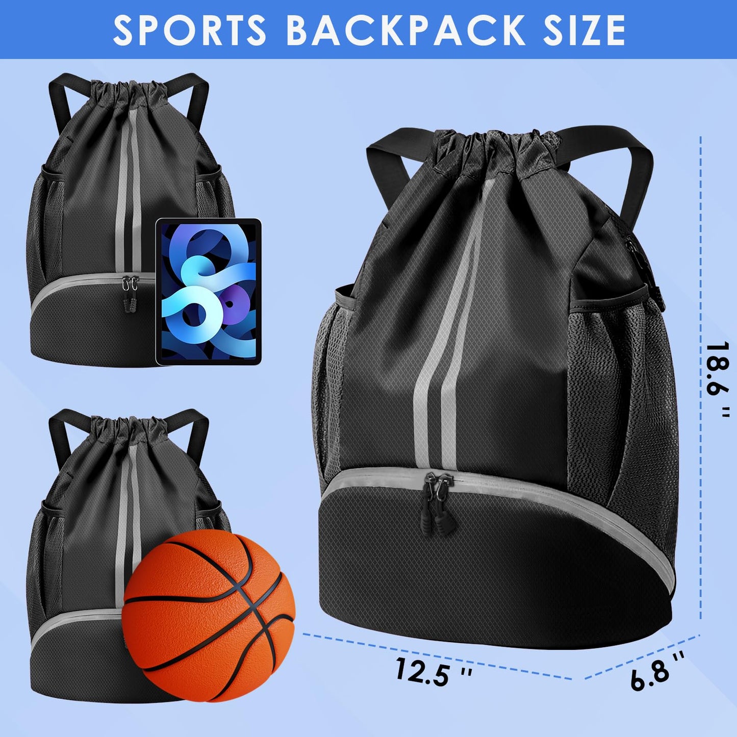 custom football bag with shoe compartment