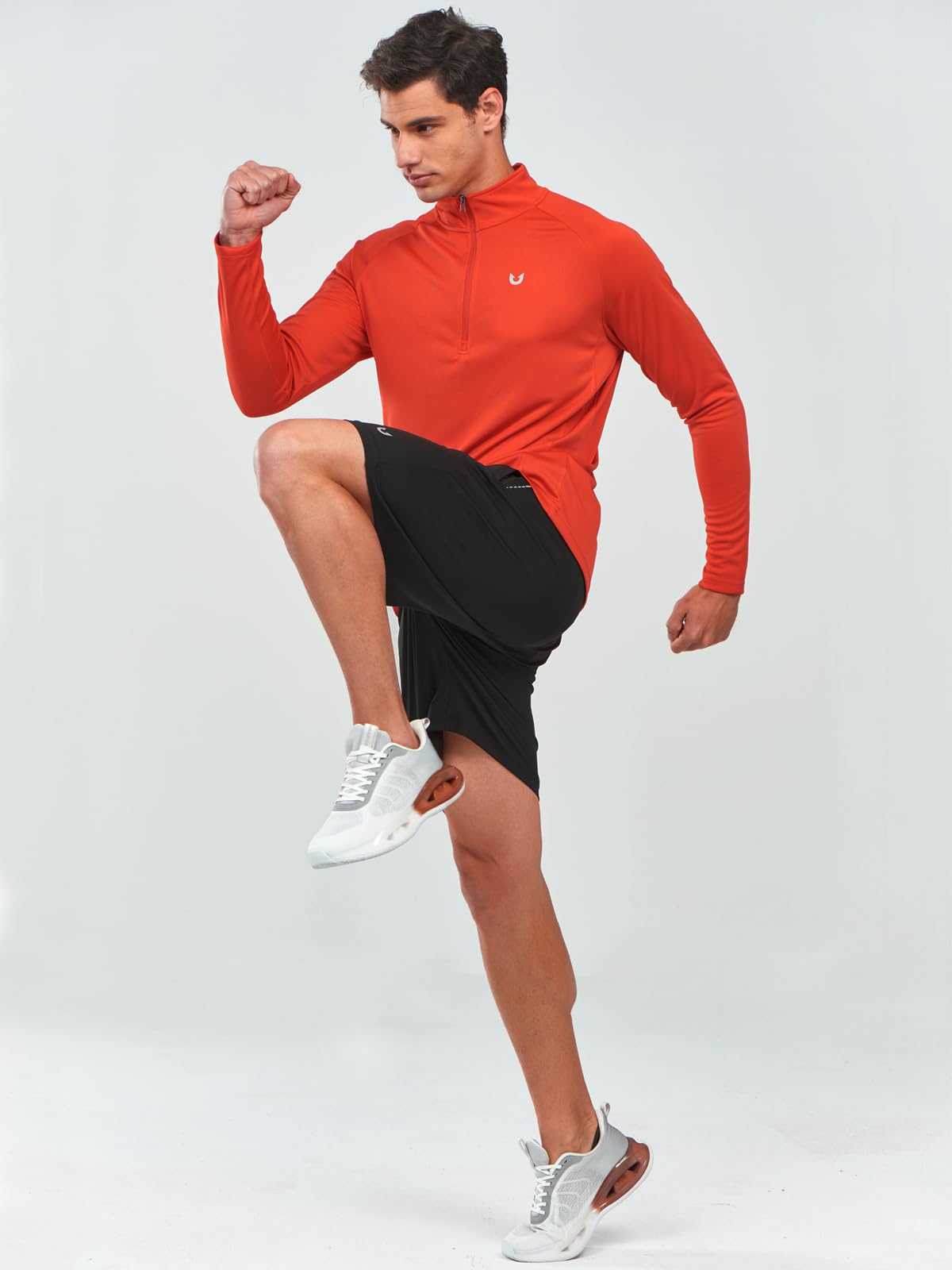 Custom Orange Athletic zip Pullover with Raglan Sleeves