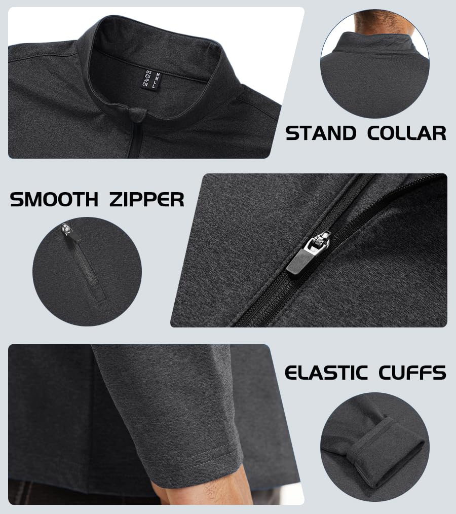 Custom Dark Grey Performance Zip Pullover