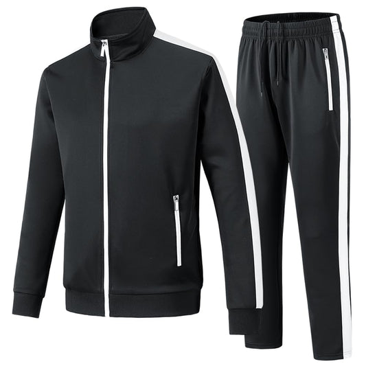 Black tracksuit with white stripes 