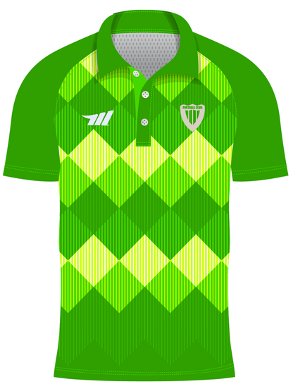 Custom Echo design green sublimated polo shirts