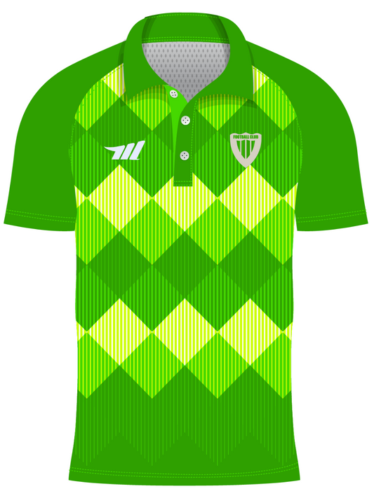 Custom Echo design green sublimated polo shirts