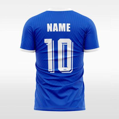 Blue and white football kit with short sleeve
