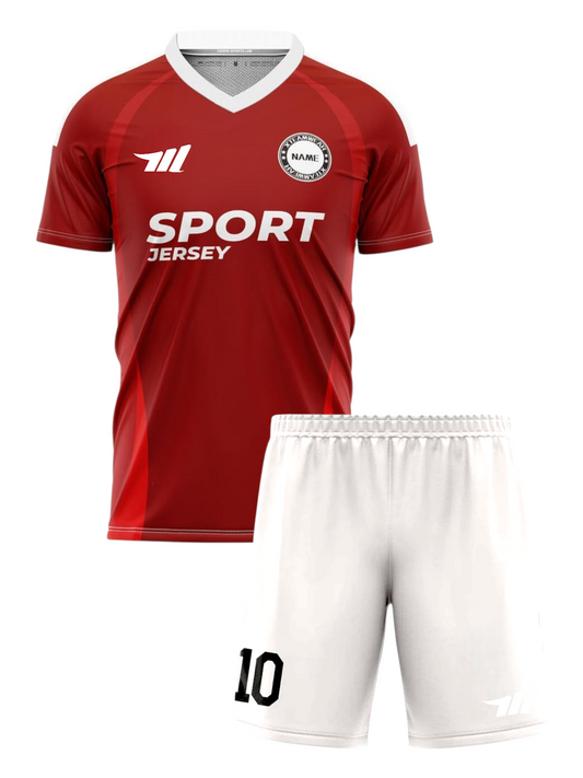 football kit with white V-neck jersey 