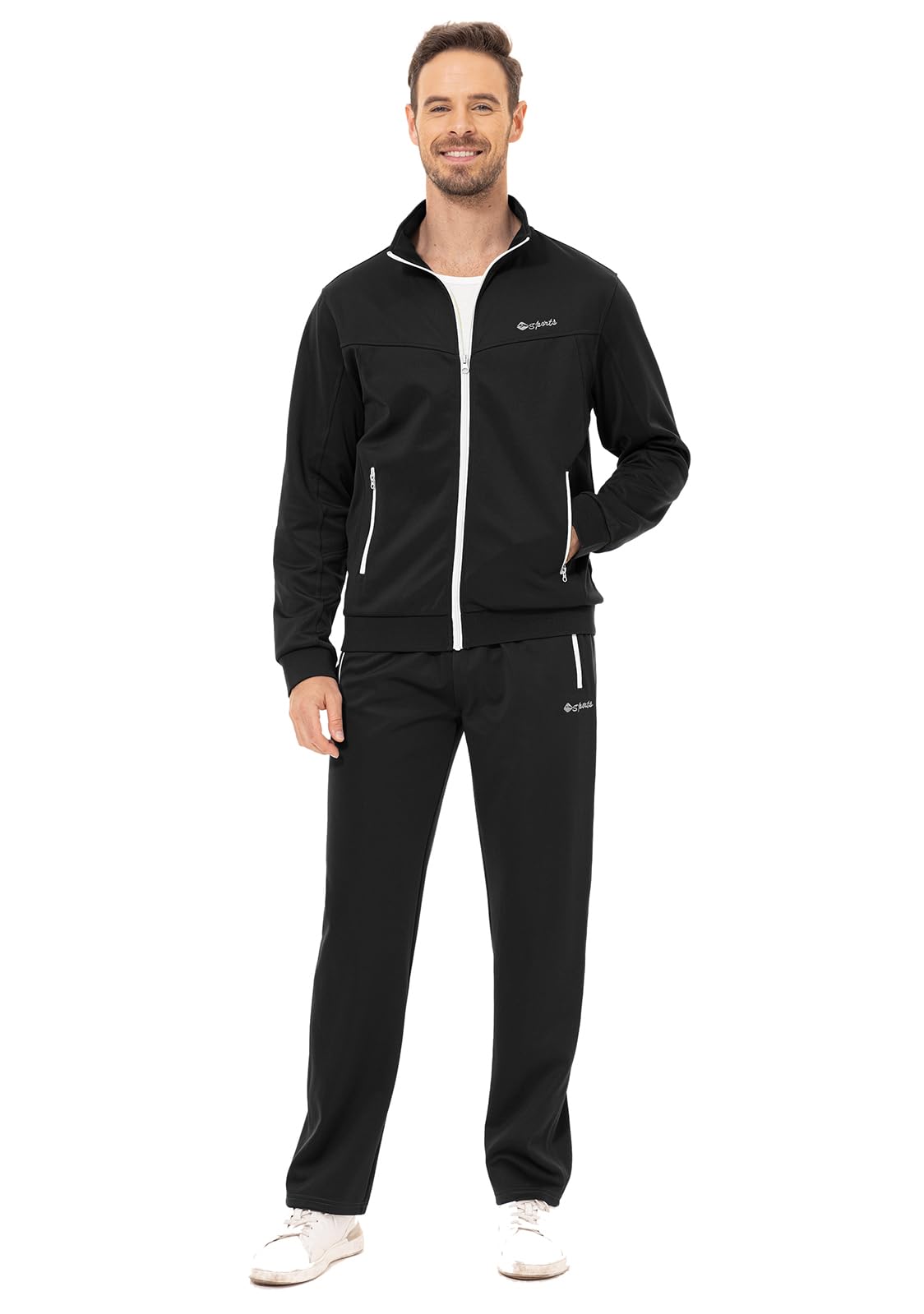 Man wearing a black tracksuit 