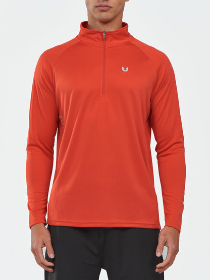 Orange long-sleeve athletic top