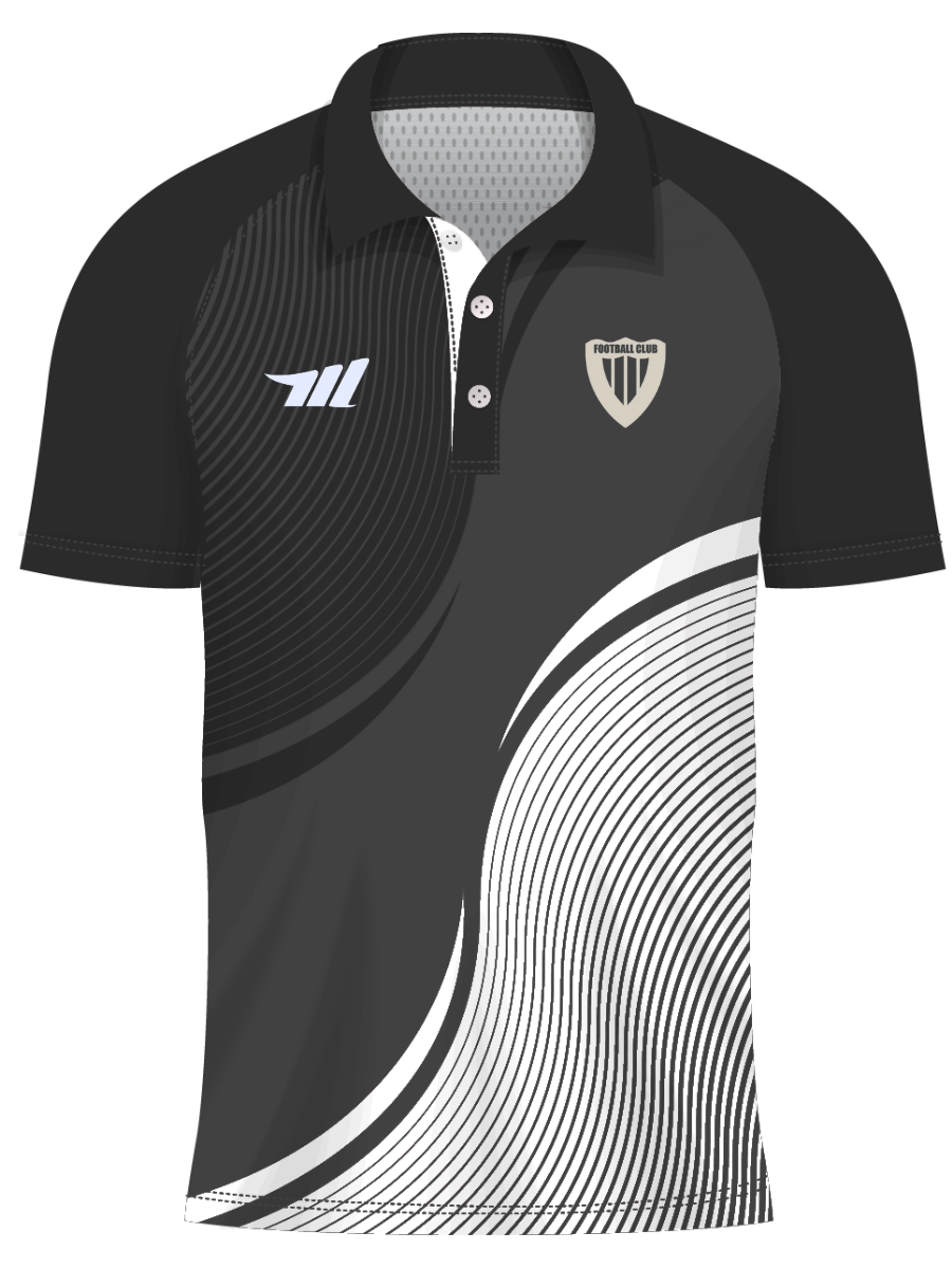 custom performance blue sublimated polo shirts