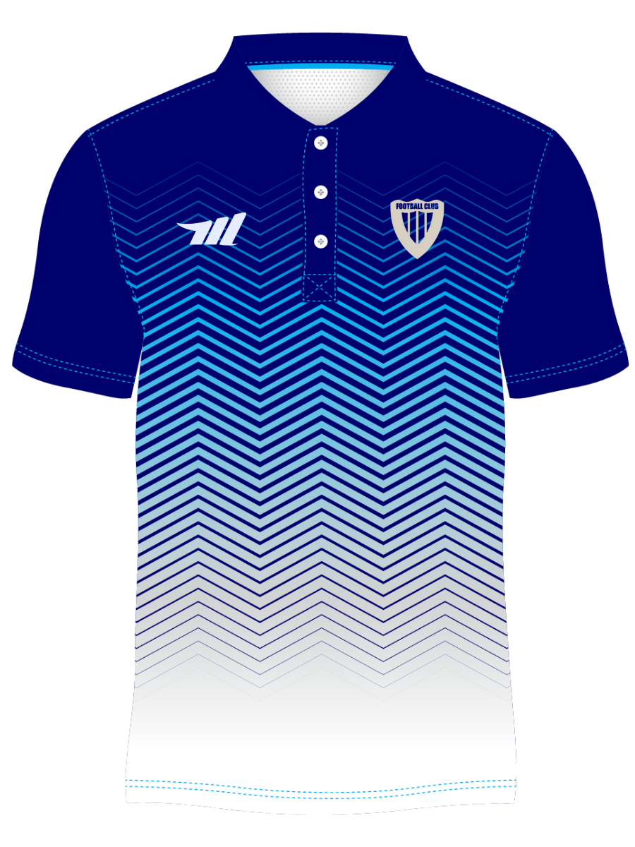 custom zenith blue sublimated polo shirts