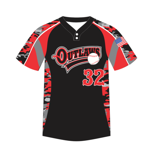 Camo 2 Button Baseball Shirts – Show Your Team