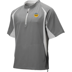 Custom Silver Baseball Cage Jackets Short Sleeves